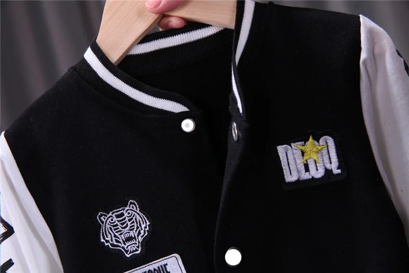 2023 New Kids Baseball Clothing Sets Boys Girls Casual Sports Suit Coat Pant 2Pcs Spring Autumn Thin Baby Tracksuit Outfits 1-4Y