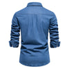 AIOPESON Autumn New Cotton Men's Denim Shirt Solid Color Single Pocket Casual Long Sleeve Shirt Autumn Jeans Shirt for Men