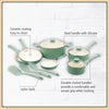 Ceramic aluminum 12-piece non-stick cookware set, meets a variety of cooking needs, suitable for a warm kitchen gift