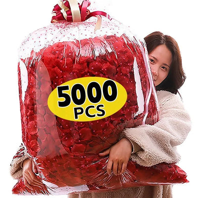 5000/100 Stück Künstliche Gefälschte Rosenblätter Rot Bunt Simulation Seidenrosenblütenblätter für Valentinstag Hochzeit Party Romantische Dekoration