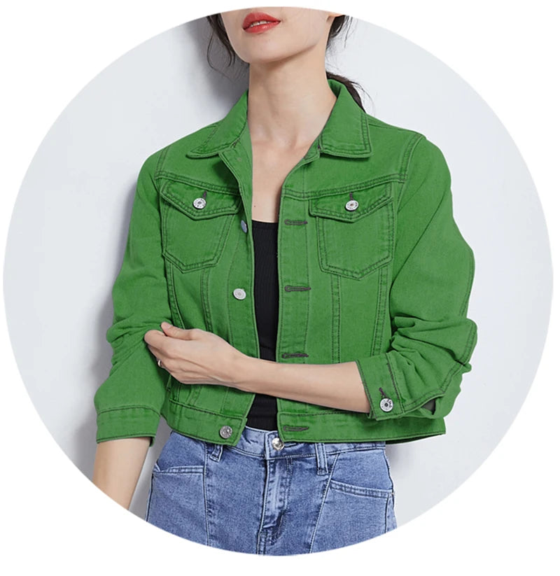 New Women's Denim Jacket Spring and Autumn 2026 Casual Short Denim Jacket Women's Korean Version Solid Color Jacket Clothes