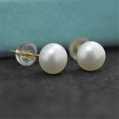 Natürliche Süßwasserperlen-Ohrstecker aus echtem 925er Sterlingsilber mit Zuchtperlen in Weiß für Damen, Schmuck im Großhandel