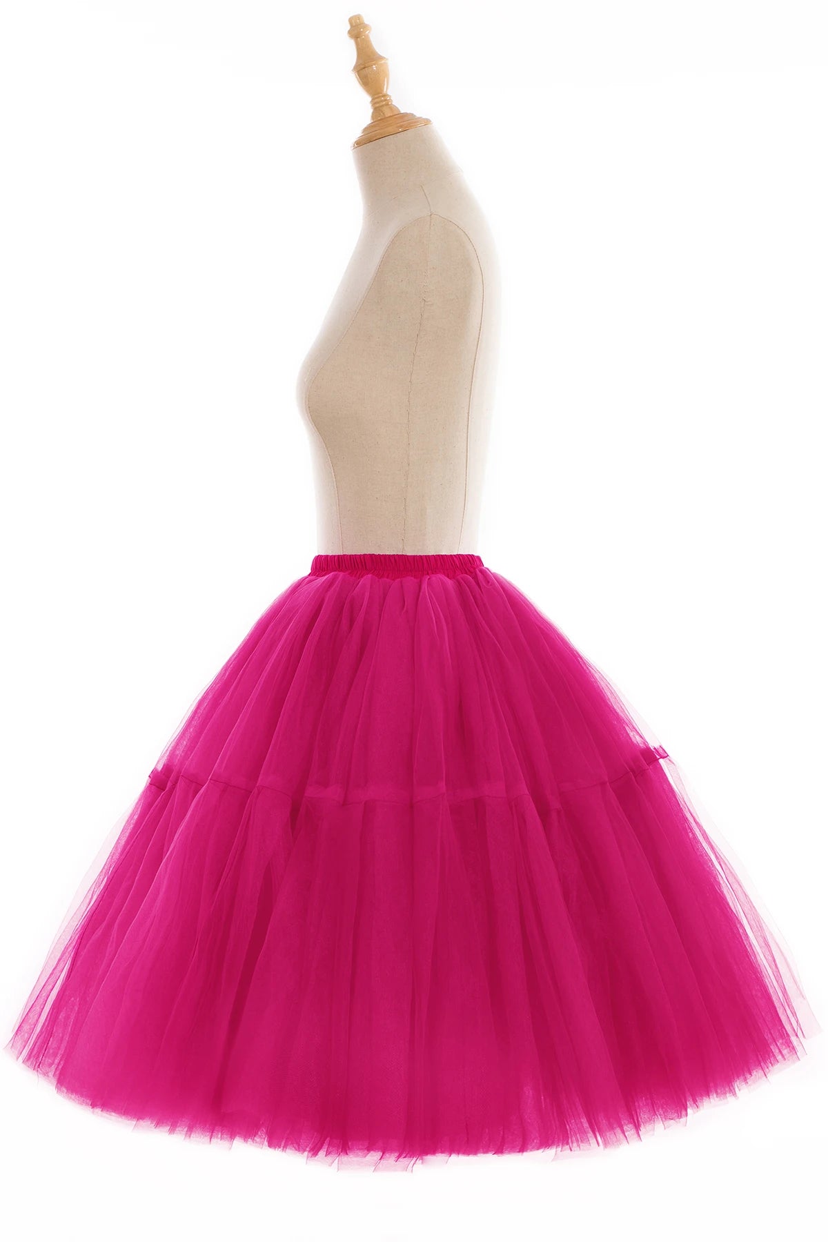 Multi-layer Tulle Tutu Skirts Fuchsia 6 Layers Fluffy Petticoat Underskirt Princess Ball Gown Women Halloween Party Skirt