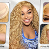 FABA Glueless Wigs Echthaar #27 Farbe Honigblond Deep Wave Echthaarperücke 13x4 Lace Front Perücken mit Babyhaar 180% Dichte