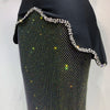 High Quality Black Design Sleeveless Rhinestone Top + Hot diamond Skirt Suit Evening Party Dress Nightclub Luxury Birthday Gown