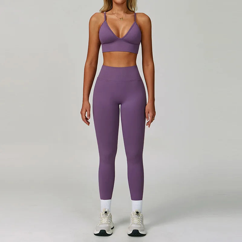 SWELTERING 2/3PCS Seamless Yoga Set Gym Clothes Sportswear Fitness Suits Women Workout Bra Crop Top Long Sleeve Sports Suits