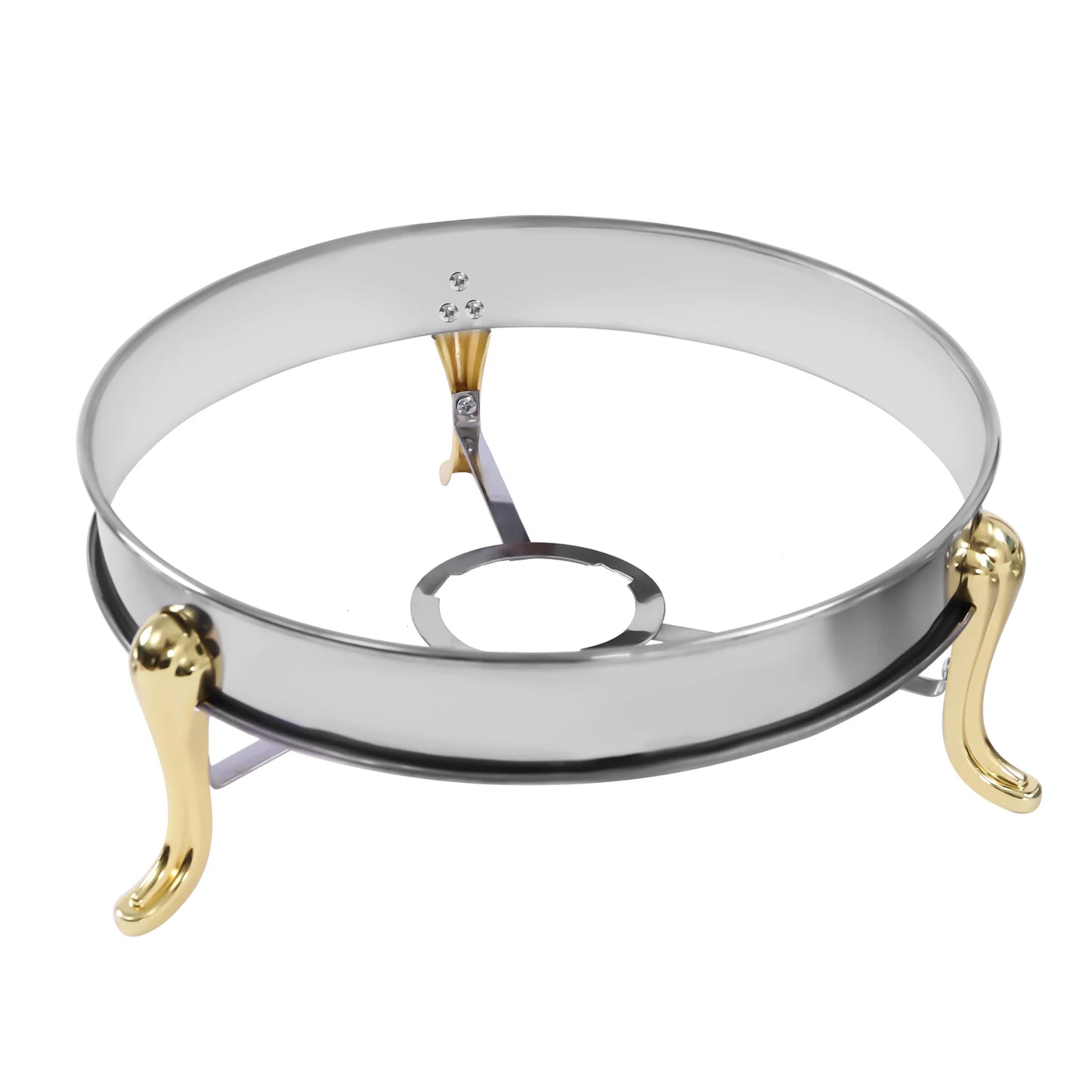 Speisenwärmer aus Edelstahl, rund, langlebiger Rahmen mit Deckel, Brennstoffhalter, Kochgeschirr-Set