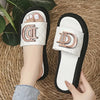 Women's Diamond Grid Luxury Decor Flat Sandals Charm Design Open-toe Vacation Casual Slides Party Elegant Office-Ladies Shoes