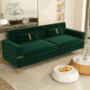 86 Inch Velvet Sofa with Gold Legs - Comfy Couch, Lounge Sofa, 3 Seater Couch - Luxury Velvet Couch for Living Room Décor