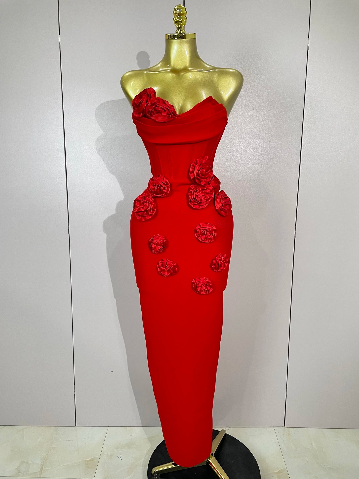 Sexy Fashion White Elegant Strapless Flower Bodycon Long Dress Women Casual Streetwear Club Birthday Party Slim Elegangt Dresses