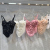 DEAT Fashion New Items Three-dimensional Flower Decoration Chest Pad Camisole For Women Fishbone Waist Sling Vest 11A04201