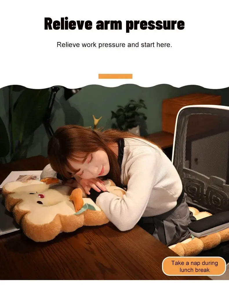 1 Stück Simulation Brot Toast Kissen Gefüllt Memory Foam Kissen Sofa Stuhl Dekor Sitzkissen Niedliche Studenten Stuhlauflage