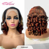 100% indisches Haar, federnde Locken, lockere Wellen, 13x4 HD Lace Front Perücke, Ombre Double Drawn Lockenperücke, 250% Dichte, klebstofffrei mit Babyhaar