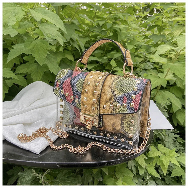 Marke Frauen Nieten Graffiti Umhängetaschen Mode Schultertasche für Damen Weibliche Luxus Designer Handtaschen 2023 Hohe Qualität