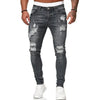 Zerrissene Skinny Jeans Herren Casual Slim Fit Bleistift-Denim-Hose Herren Vintage Washed Solid Denim Hose Hot Sale Mode Street Style