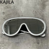 Oversized Wellen-Masken-Sonnenbrille Einteilige Damen-Sport-Y2K-Punk-Sonnenbrille für Damen 2024 Luxusmarke Steampunk-Brillen-Goggle