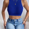 Women's Solid Ribbed Crop Tank Top Casual Sleeveless Basic Summer Top Comfortable Fit Fashionable Trendy