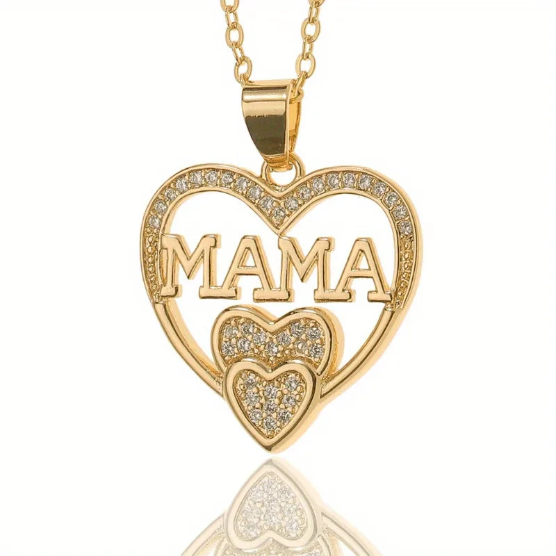 Damen-Halskette mit Mama-Buchstaben, trendiger Partyschmuck, Weihnachts-Halloween-Geschenk, Valentinstagsgeschenk für Frauen, Mütter, Familie, Freunde