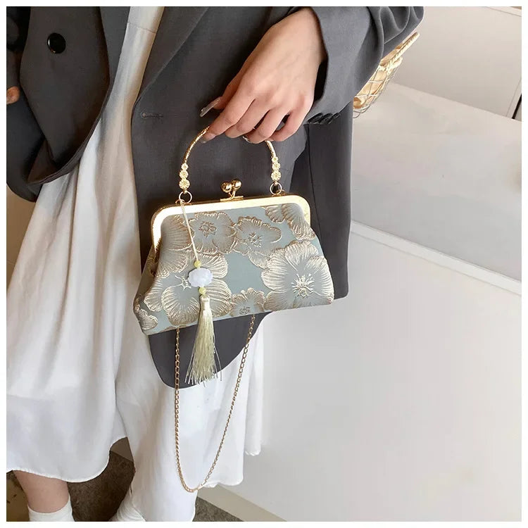 Luxus-High-Design Damen-Abendtasche Party-Bankett Glitzertasche für Damen Hochzeitsclutch Handtasche Umhängetasche mit Kette Bolsas