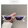 Fashion CAT EYE Rhinestone Bling Sunglasses Women Vintage Brand Luxury Small Frame Ladies Gradient Sun Glasses Oculos UV400
