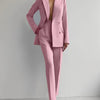 Pant Suits Women Blazer Double Breasted Blazers Ankle Length Pencil Pants Two Pieces Solid Office Lady Summer Slim Fit 2025