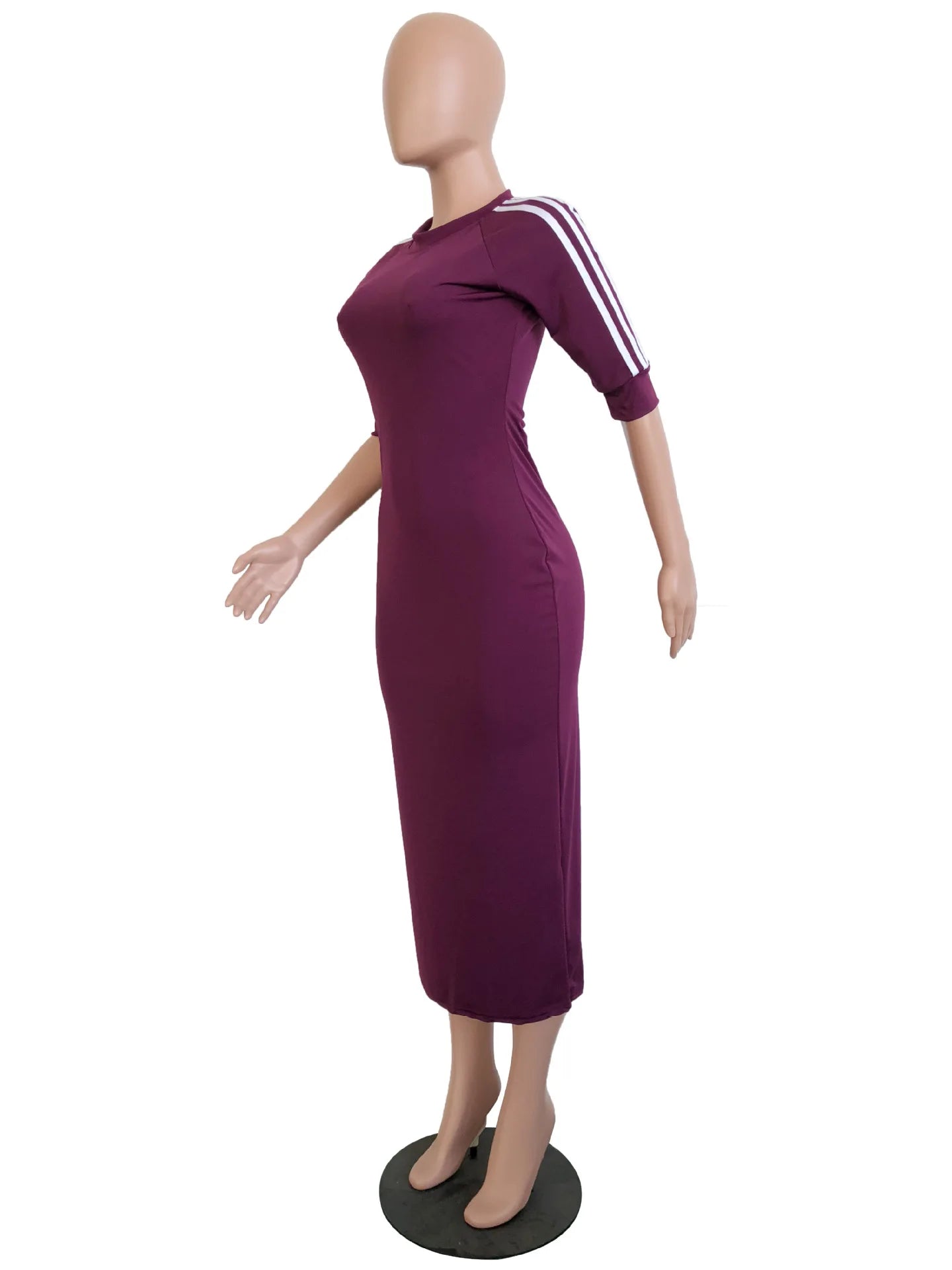 European and American women's fashion white stripe dress