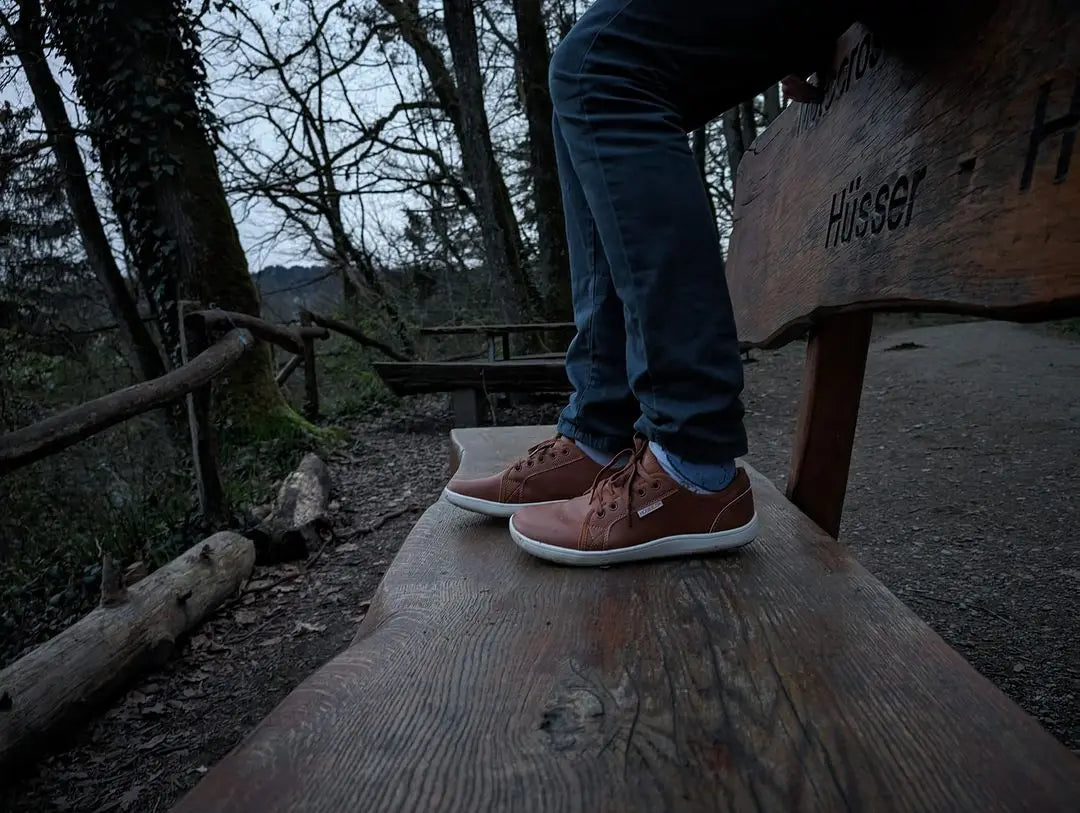 HOBIBEAR Minimalistische Schuhe für Herren und Damen, weite Zehenbox, Barfuß-Schuhe, Zero Drop, Freizeit-Sneaker aus Kunstleder, leichte Walking-Sneaker