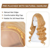 13X6 Honey Blonde Body Wave Lace Front Wig Pre Plucked Natural Hairline Synthetic Light Blonde Lace Front Wigs Glueless