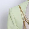 TWOTWINSTYLE Backless Spliced Button Blazers For Women Notched Collar Long Sleeve Patchwork Chain Chic Blazer Female Fashion New