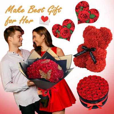 50-200PCS Künstliche Rosen Blumen Schaumblumen mit Stielen Gefälschte Rosen für DIY Hochzeitssträuße Mittelstücke Valentinstag