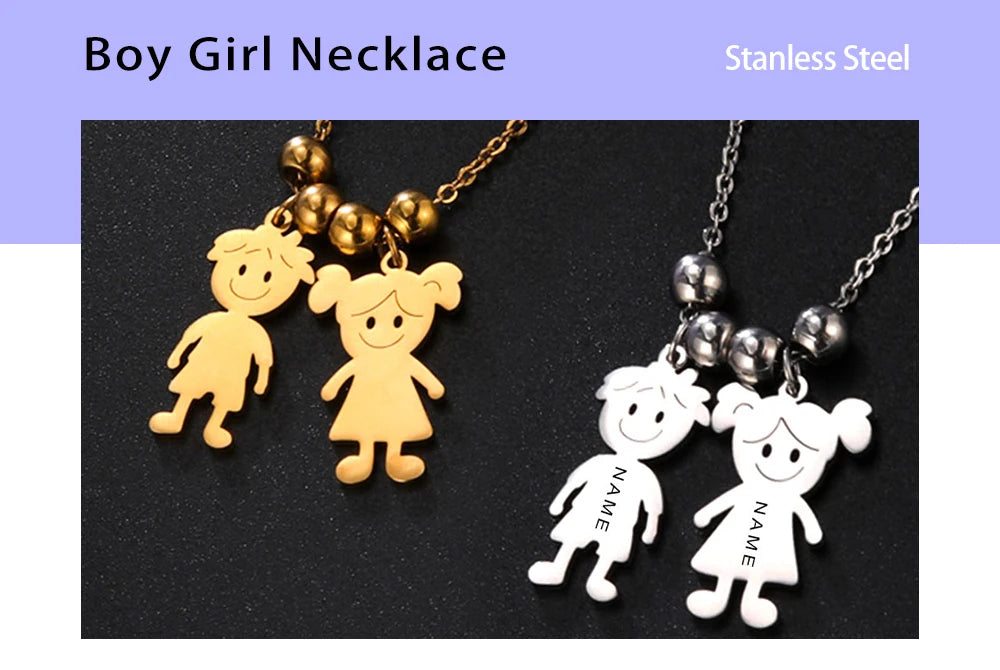 Couple Friend Personalized Necklace Custom Chain Name Mother Father Family Gift For Women Men Stainless Steel Pendant Jewelry