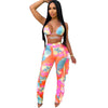 Bra+tassel Pants Suit  2 Piece Set Women Hot Pink Swimsuit Mesh Bathing Suit Sexy Matching Swimwear Viquinis Mujer 2022