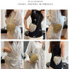 Rhinestone Evening Bag Heart Pattern Silver Handbag Womens Diamond Tassel Banquet Clutch And Purse Wedding Bridal Prom Wallets