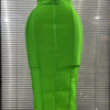 Green Color Women Sleeveless Sexy Halter Off the Shoulder Bodycon Bandage Midi Dress Celebrate Nightclub Party Birthday Outfit