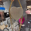 Bling Tassel Heart-shape Satin Bag Glitter Rhinestone Diamond Evening Bag Women Handbag Wedding Party Clutch Purse Crossbody Bag