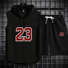 Summer New Men's Sleeveless Hooded T-shirt+shorts pants Sports two-piece set gym  Fashion  Casual Men Women Sports Two Piece Set