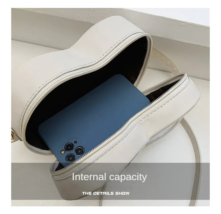 Fashion Heart Shape Crossbody Bags For Women New Solid Pu Leather Shoulder Bag Casual Ladies Handbags Designer Women Bags сумка