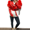 GO BALLISTIC YA Ladies' Genuine Leather Jacket with Fur Sleeve Women's Natural Lambskin Outfit