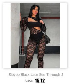 Sibybo Quaste Hollow Out Overalls für Damen Nieten Strass Trägerlos Rückenfrei Jeans Street Fashion Trend Jumpsuit Femme