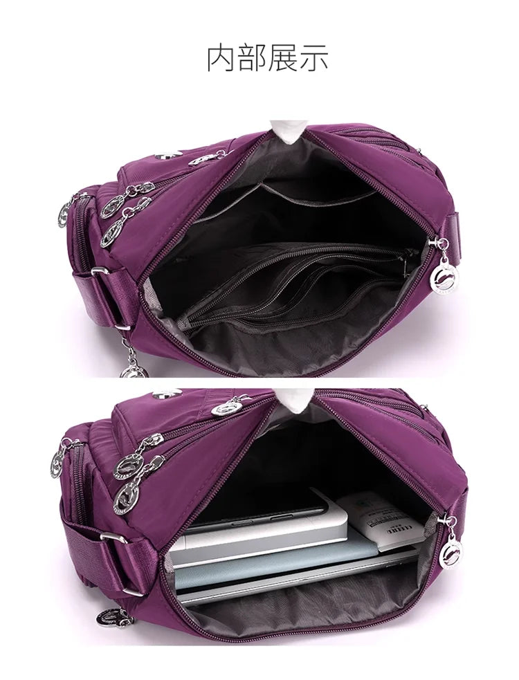 Women Crossbody Bag Waterproof Tote Casual Nylon Purse Handbag RFID Lightweight Messenger Bag