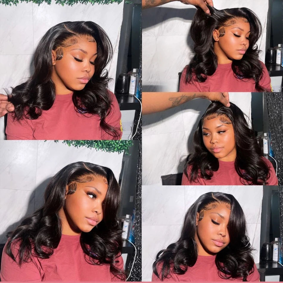 Short Bob Wig Body Wave 13x4 Glueless Wig Human Hair Brazilian Ready To Wear 4x4 Lace Frontal Closure Wig for Women Preplucked