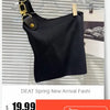 DEAT Fashion New Items Three-dimensional Flower Decoration Chest Pad Camisole For Women Fishbone Waist Sling Vest 11A04201