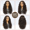 Latisha 13X6 HD Synthetische Spitzenfrontperücke lockig vorgezupfte Lace-Frontal-Perücke mit Pony für Damen, Highlights mit Babyhaar, 24 Zoll