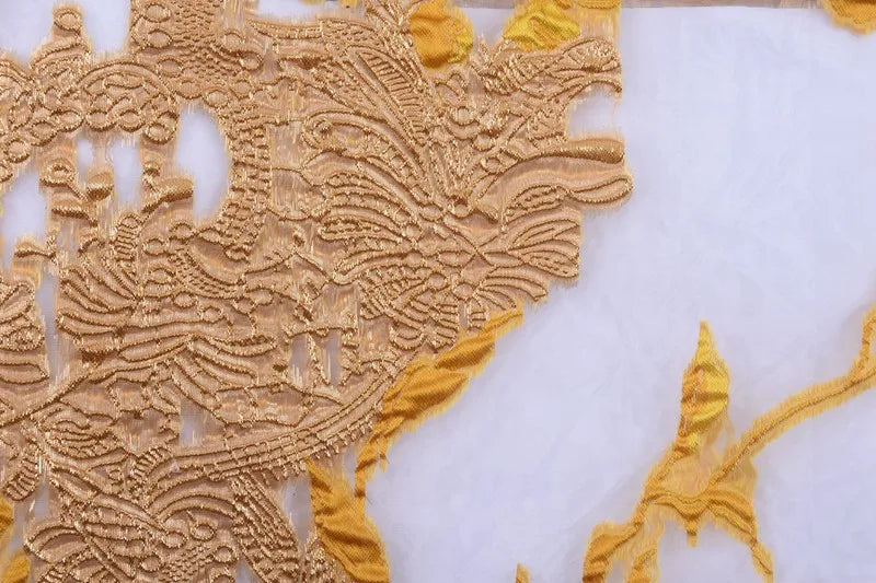 Classic High Quality African Lace Fabric Gilding Brocade French Organza Lace Fabric For Nigerian Women Wedding Party Dress S2078
