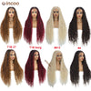 Boho Box Braided Wigs, gelocktes Kunsthaar, volle Lace-Front-Perücken für schwarze Frauen, Goddess Locs Braid Wig, Bohemian Box Braid Wig