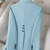 Fashion Women Casual Blazer Ladies Pink Black Blue Coffee Long Sleeve Single Button Female Jacket For Autumn Winter