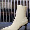 Damen Stricken Sexy High Heels Schuhe Spitz zulaufend Trend Chelsea Boots Designer Winter 2024 Neue Stiefeletten Dünne Mujer Sockenstiefel Pumps
