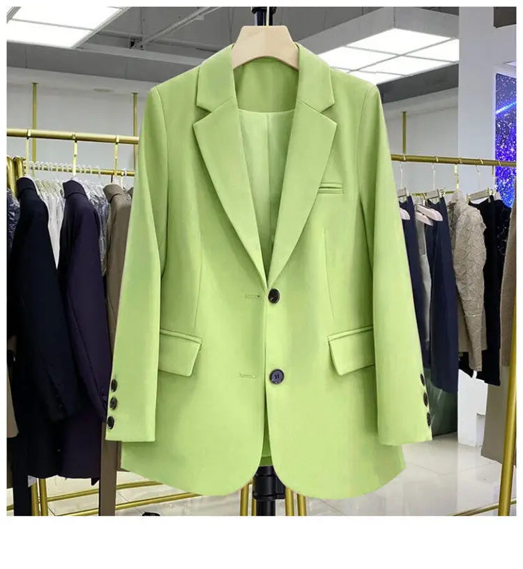 Candy Color Blazer Women Clothing Trends Long Sleeves Blazers Chic Office Ladies Jackets Luxury High-end Coat Vestido Outerwear
