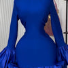 CM.YAYA Women O-neck Long Flare Sleeve Ruffles Mini Dress 2025 Spring Sweet Sexy Birthday Evening Night Party Vestidos Dresses