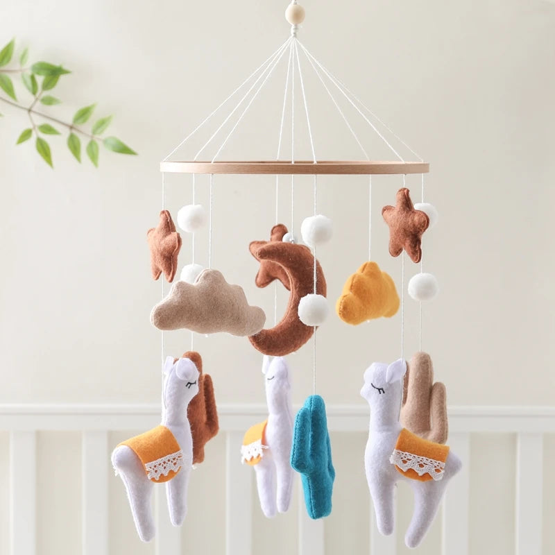 Baby-Kinderbett-Mobile-Rassel-Spielzeug 0-12 Monate Säugling Weicher Filz Teddy Samt Rosa Bär Bettglocke Hängendes Spielzeug Halterung Babybett Mädchen Spielzeug
